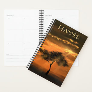 Lonely Tree Sunbeams - Add Your Text / Name Planner