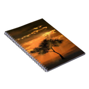 Lonely Tree Sunbeams Notebook - Sunrise