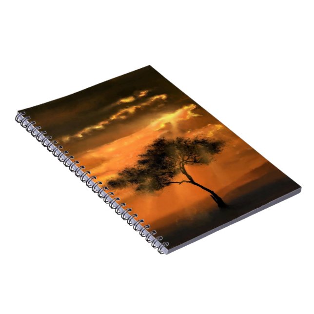 Lonely Tree Sunbeams Notebook - Sunrise (Right Side)
