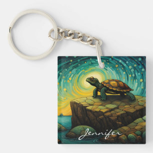 Lonely Turtle Thinking of You Name Key Ring