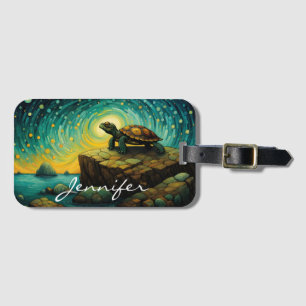 Lonely Turtle Thinking of You Name Luggage Tag