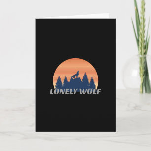 Lonely Wolf Awesome Howling Fade Sunset Silhouette Card