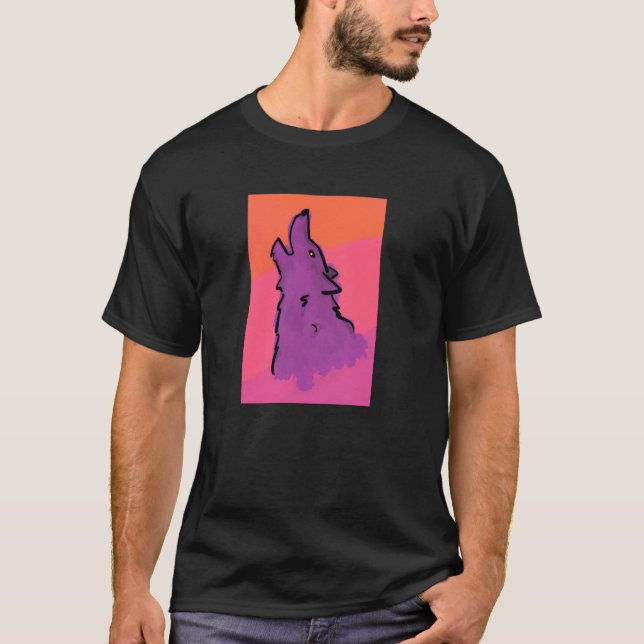 Lonely Wolf Print T-Shirt (Front)