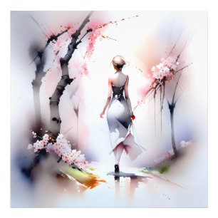 Lonely Woman Walking  Photo Print