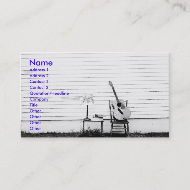 Lonesome Guitar Music Business Card Template (Front)