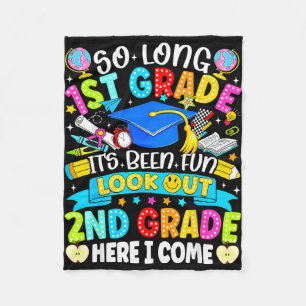 Long 1st grade been fun look out 2nd grade kids fleece blanket