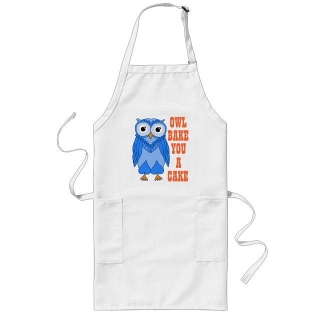 Long Apron: Blue Owl Apron (Front)
