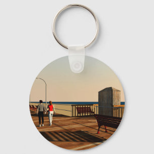 Long Beach Boardwalk, Long Island, New York Key Ring