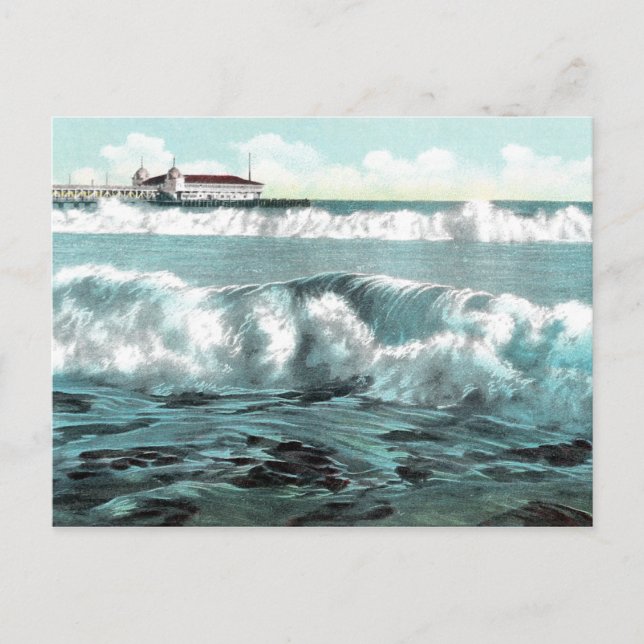 Long Beach Breakers Vintage Postcard (Front)