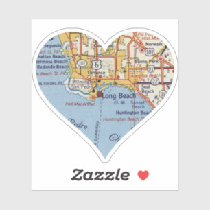 Long Beach CA Vintage Map