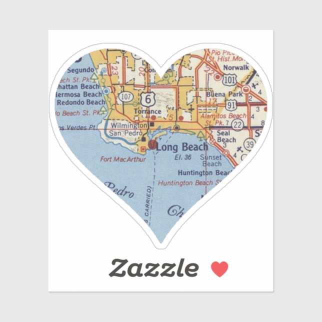 Long Beach CA Vintage Map (Sheet)