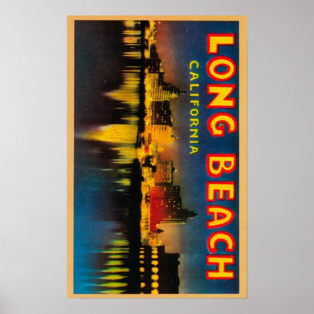 Long Beach, California - Large Letter Scenes 2 Poster (Front)