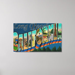 Long Beach, California - Large Letter Scenes Canvas Print