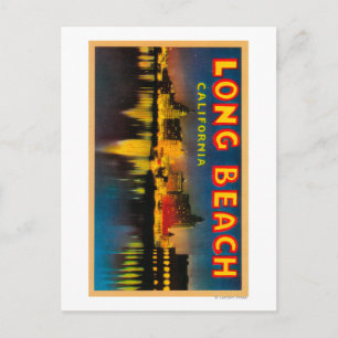 Long Beach, California - Large Letter Scenes Postcard