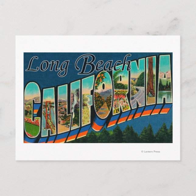 Long Beach, California - Large Letter Scenes Postcard (Front)