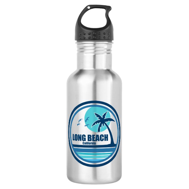 Long Beach California Palm Tree Birds 532 Ml Water Bottle (Front)