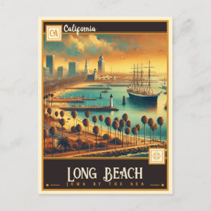 Long Beach, California Vintage Postcard