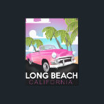 Long Beach California vintage travel poster Canvas Print<br><div class="desc">Long Beach California vintage travel poster. A Classic Californian,  Long Beach auto poster.</div>