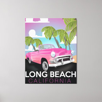 Long Beach California vintage travel poster Canvas Print