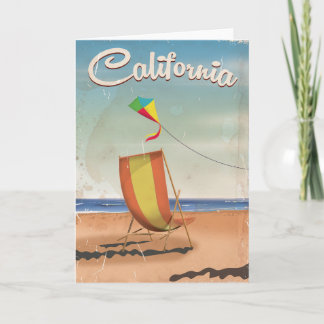 Long Beach California vintage travel poster Holiday Card