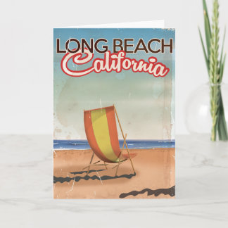 Long Beach California vintage travel poster Holiday Card
