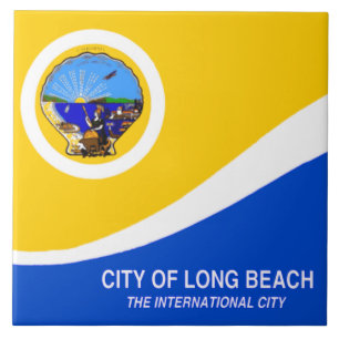 Long Beach city flag Tile