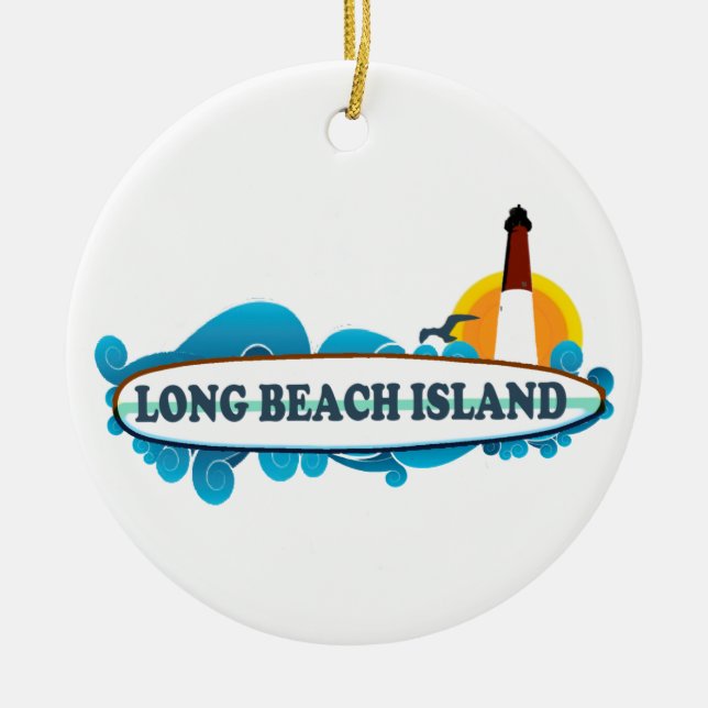 Long Beach Island. Ceramic Tree Decoration (Front)