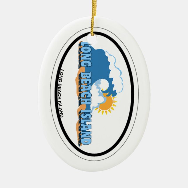 Long Beach Island. Ceramic Tree Decoration (Front)
