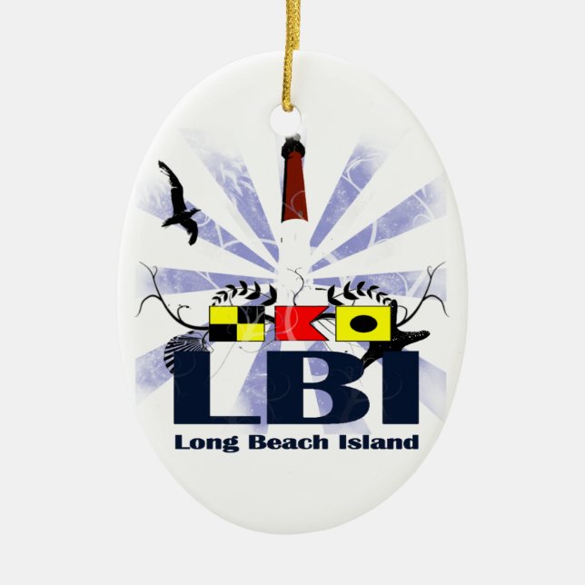 Long Beach Island. Ceramic Tree Decoration (Front)