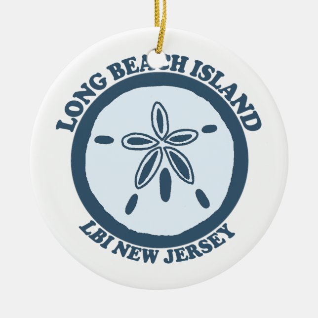 Long Beach Island. Ceramic Tree Decoration (Front)