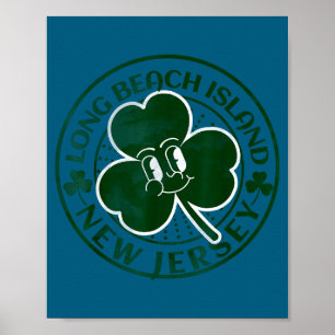 Long Beach Island New Jersey Irish Shamrock Nj Sou Poster