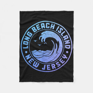 Long Beach Island New Jersey Lbi Vintage Fleece Blanket