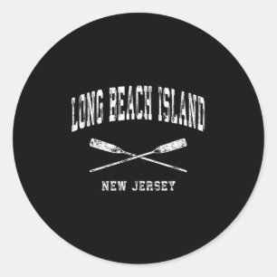 Long Beach Island New Jersey Vintage Nautical Cros Classic Round Sticker