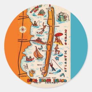 Long Beach Island NJ Classic Round Sticker