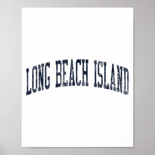 Long Beach Island Nj Jn2 Vintage Athletic Blue Des Poster