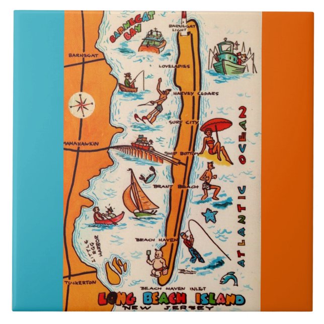 Long Beach Island NJ  Tile (Front)