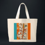 Long Beach Island NJ Tote Bag<br><div class="desc">Colourful,  fun retro postcard map of Long Beach Island,  New Jersey repurposed on a large beach tote!  Purchase as is or customise / personalise the back.</div>