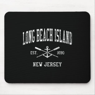 Long Beach Island Nj Vintage Crossed Oars & Bo Mouse Mat