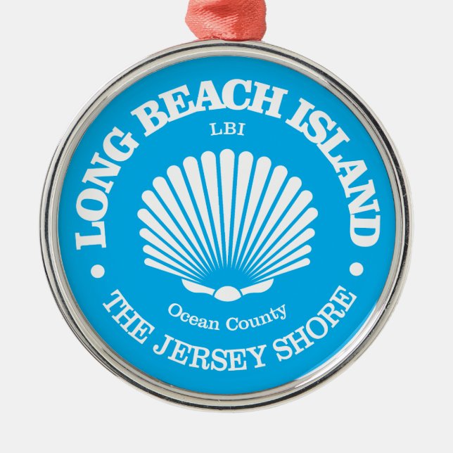 Long Beach Island (seashell) Metal Tree Decoration (Front)