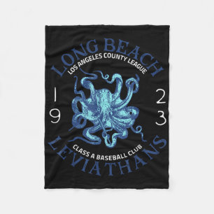 Long Beach Leviathans Retro Minor League Baseball Fleece Blanket