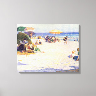 Long Beach (New York State) (by E.H. Potthast) Canvas Print