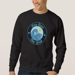 Long Beach Ny New York Souvenir Nautical Surfer Gr Sweatshirt