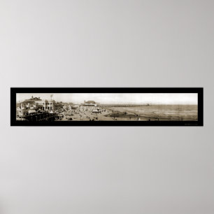 Long Beach Pier CA Photo 1907 Poster