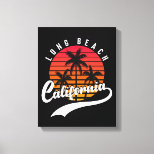 Long Beach Retro Sunset Canvas Print