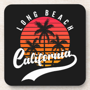 Long Beach Retro Sunset Coaster