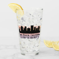Long Beach Skyline Latitude and Longitude Pint