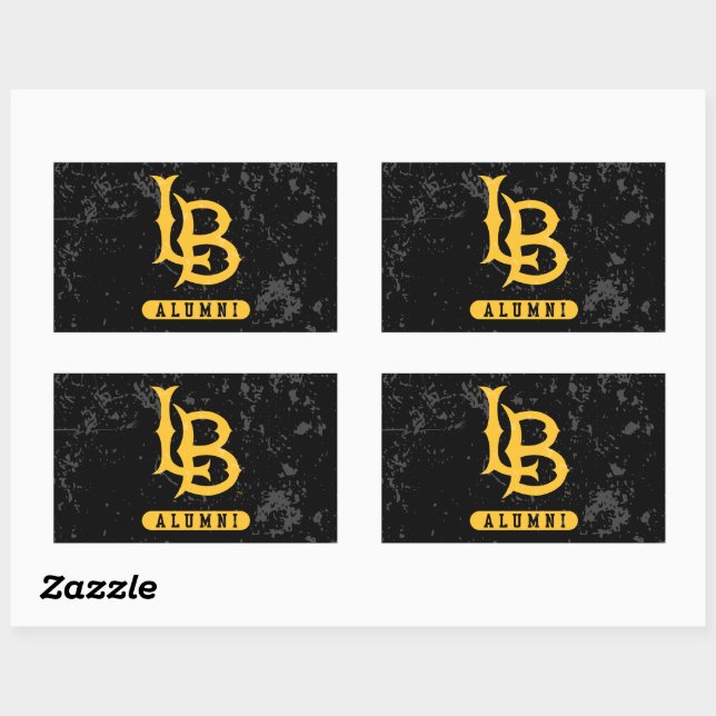 Long Beach State Alumni Distressed Rectangular Sticker (Sheet)