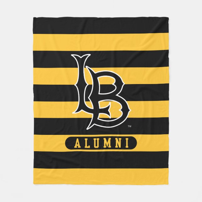 Long Beach State Alumni Stripes Fleece Blanket (Front)