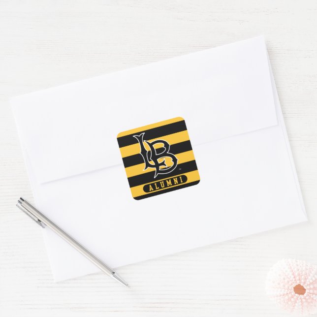 Long Beach State Alumni Stripes Square Sticker (Envelope)