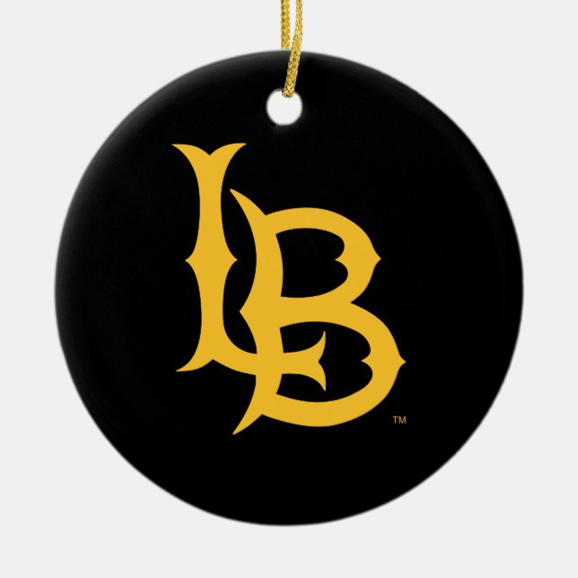 Long Beach State Logo Ceramic Tree Decoration (Front)